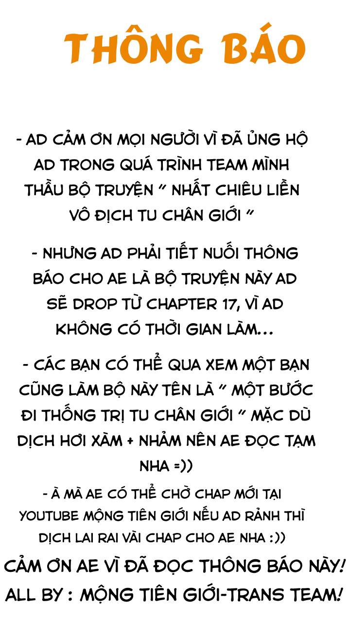 Nhất Chiêu Liền Vô Địch Tu Chân Giới Chapter 16.5 - Trang 0