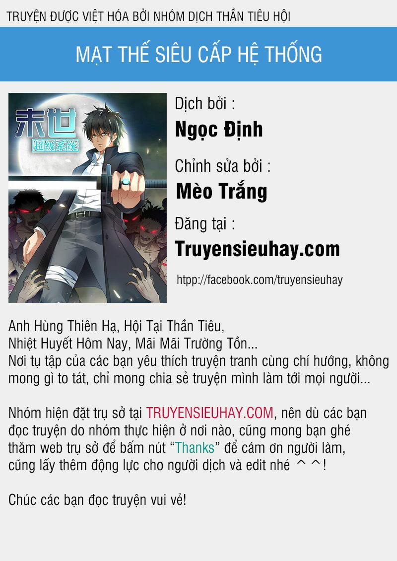 Mạt Thế Siêu Cấp Hệ Thống Chapter 3 - Trang 0